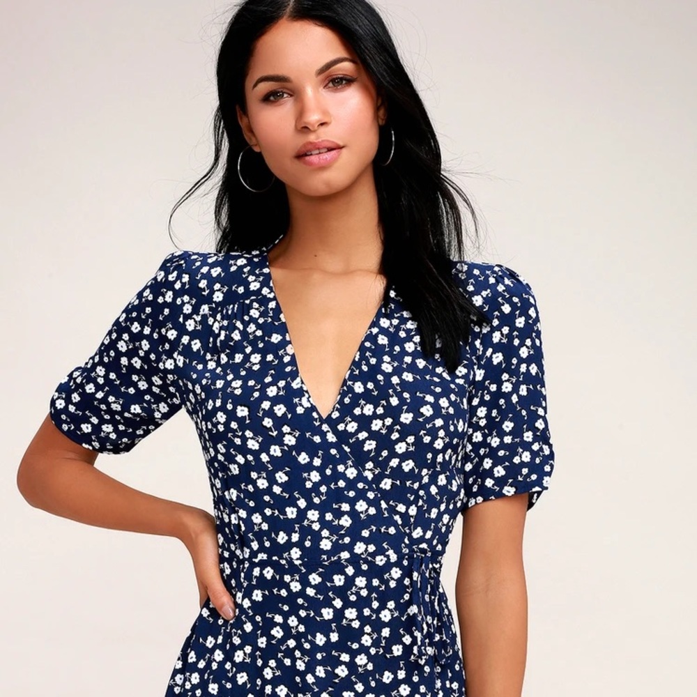 Minkpink Shady Days Ditsy Floral Wrap Dress